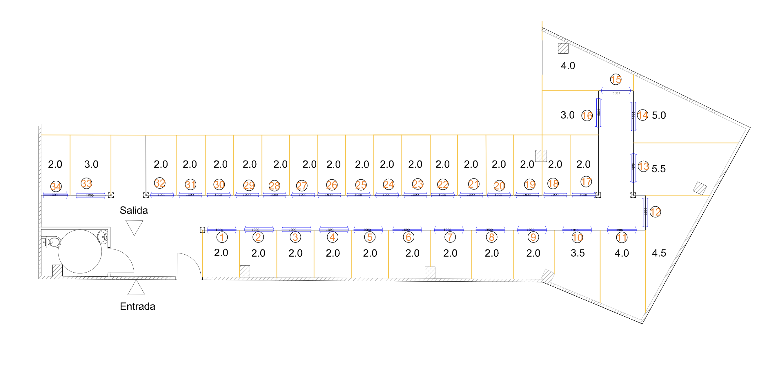 Plano del centro de trasteros Trasteros 360 - Distribución de unidades